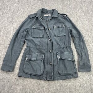 Free People Jacket‎ Small Blue Utility Military Not My Brothers Surplus